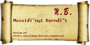 Mozolányi Bernát névjegykártya